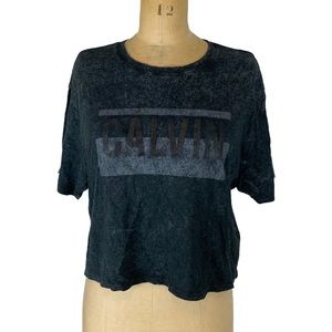 🌷 3/$30 Calvin Klein Jeans Acid Wash Crackle Logo Boxy T-Shirt Size M